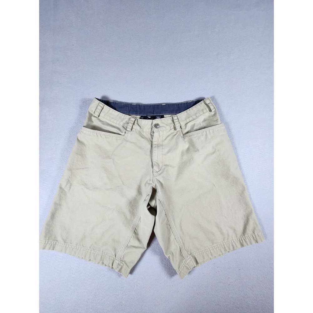 Outdoor Research Mens Khaki Chino Shorts Cotton Canvas Flat Front Beige 34